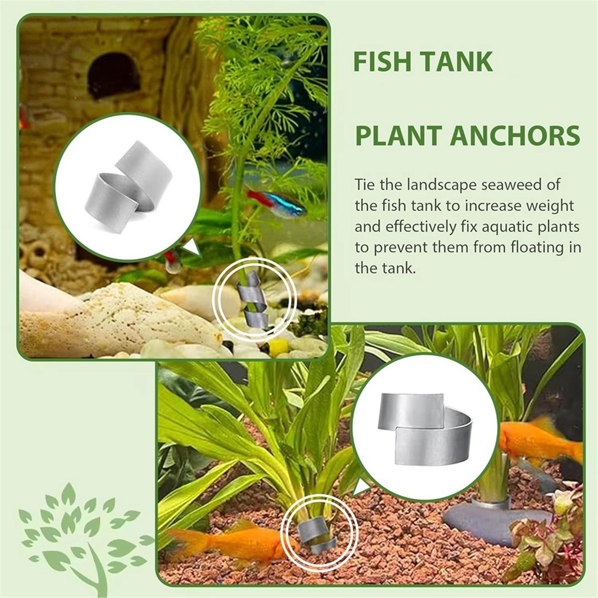 Aquarium Plant Rings - أوزان نباتات أحواض السمك الموفرة للوقت،